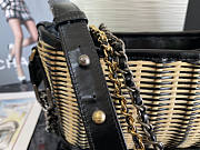 Chanel Raffia Rattan Small Gabrielle Hobo Bag Black Size 20 x 15 x 8 cm - 3