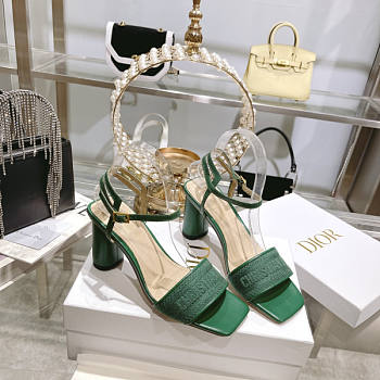 Dior Dway Heeled Sandals Green 3.5 cm