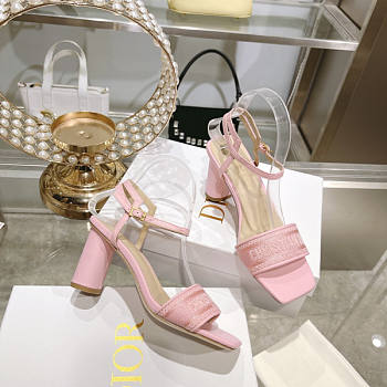 Dior Dway Heeled Sandals Pink 3.5 cm