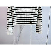 Valentino Striped Knit Sweater White - 6