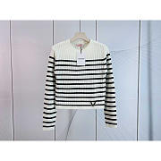 Valentino Striped Knit Sweater White - 5