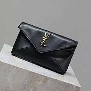 YSL Cassandre Small Envelope Pouch in Lambskin Black Size 21 x 14 x 3 cm - 1