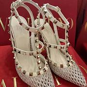 Valentino Rockstud Mesh Pump with Crystals and Straps 100mm - 2