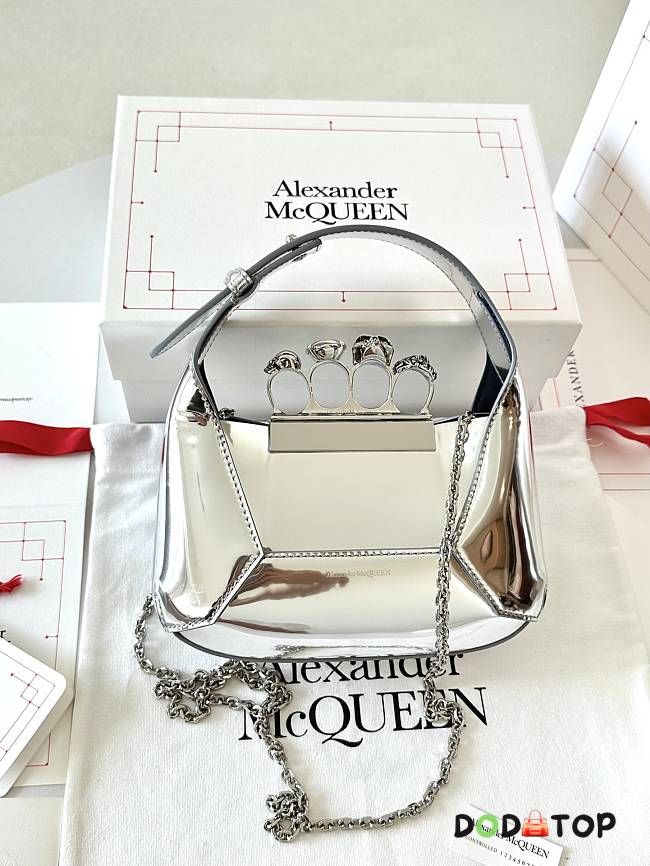 Alexander McQueen Hobo Bag Silver Small Size 20 x 12 x 8 cm - 1