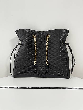 YSL Pochon Drawstring Tote Bag in Quilted Smooth Leather Size 42 x 36.5 x 1 cm