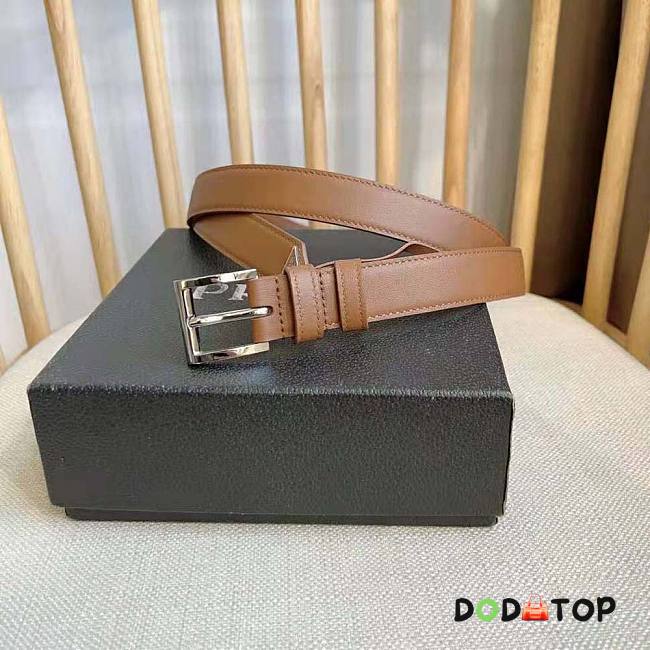Prada Unisex Leather Belt Brown 2.5 cm - 1