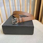 Prada Unisex Leather Belt Brown 2.5 cm - 1