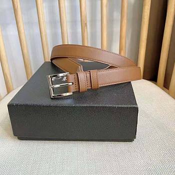 Prada Unisex Leather Belt Brown 2.5 cm