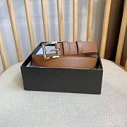 Prada Unisex Leather Belt Brown 2.5 cm - 5