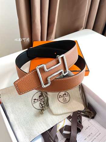 Hermes Constance Belt Buckle & Reversible Leather Strap 3.8 cm Brown