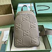 Gucci Jumbo GG Crossbody Bag In Gray Leather Size 19 x 29 x 7 cm - 1