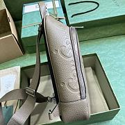 Gucci Jumbo GG Crossbody Bag In Gray Leather Size 19 x 29 x 7 cm - 2