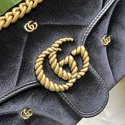 Gucci GG Marmont Small Shoulder Bag Black Velvet Size 26 x 15 x 7 cm - 3