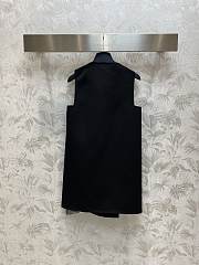 Louis Vuitton Double-Breasted Satin Dress Black - 6