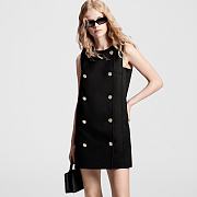 Louis Vuitton Double-Breasted Satin Dress Black - 5