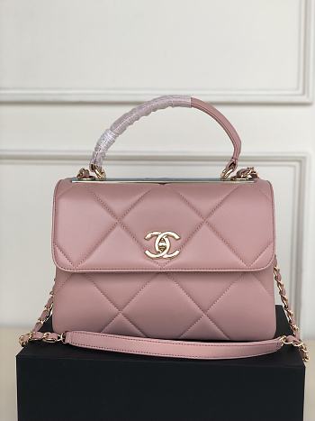 Chanel Trendy CC Handle Bag Pink Gold Hardware Size 25 × 12 × 17 cm