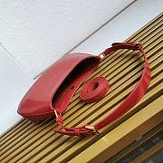 Prada Cleo Brushed Leather Red Bag Size 22 x 18.5 x 4.5 cm - 3