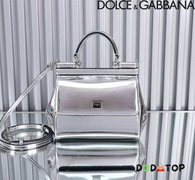 Dolce & Gabbana Medium Sicily Tote Bag Silver Size 20 x 16 x 8 cm - 1