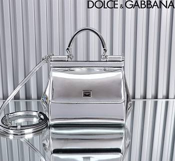 Dolce & Gabbana Medium Sicily Tote Bag Silver Size 20 x 16 x 8 cm