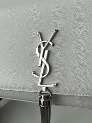 YSL Kate Chain Bag White Silver Hardware Size 24 x 14.5 x 5 cm - 6