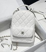 Chanel 24C Mini Small School Bag Backpack White Size 22 x 18 x 10 cm - 1