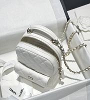 Chanel 24C Mini Small School Bag Backpack White Size 22 x 18 x 10 cm - 3