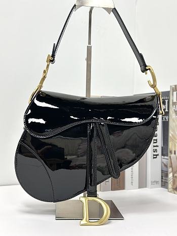 Dior Saddle Bag Patent Leather Size 25 × 20 × 6 cm