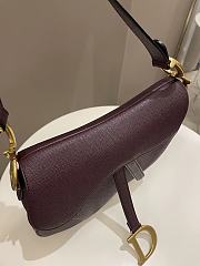 Dior Saddle Bag Amaranth  Grained Calfskin Size 26 x 20 x 7 cm - 5