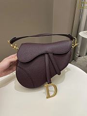 Dior Saddle Bag Amaranth  Grained Calfskin Size 26 x 20 x 7 cm - 4