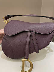 Dior Saddle Bag Amaranth  Grained Calfskin Size 26 x 20 x 7 cm - 3