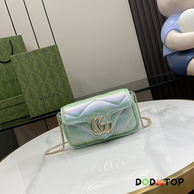 Gucci GG Marmont Super Mini Bag Green Size 10 x 16.5 x 4.5 cm - 1