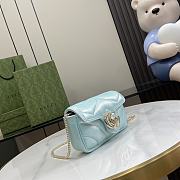 Gucci GG Marmont Super Mini Bag Blue Size 10 x 16.5 x 4.5 cm - 6