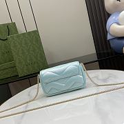 Gucci GG Marmont Super Mini Bag Blue Size 10 x 16.5 x 4.5 cm - 5