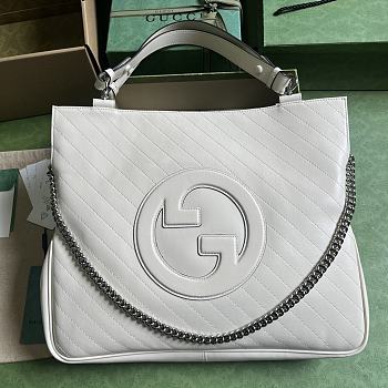 Gucci Blondie Medium Tote Bag White Size 34.5 x 41 x 8 cm
