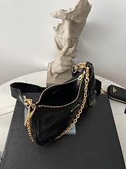 Prada Hobo Bag Cowhide Leather Black Size 22 x 18 x 6 cm - 2