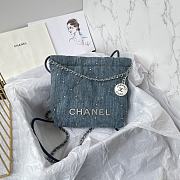 Chanel Denim 22 Bag With Pearl Size 19 x 20 x 6 cm  - 1