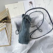 Chanel Denim 22 Bag With Pearl Size 19 x 20 x 6 cm  - 5