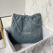 Chanel Denim 22 Bag With Pearl Size 35 x 37 x 8 cm - 1