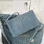 Chanel Denim 22 Bag With Pearl Size 39 x 42 x 8 cm - 6