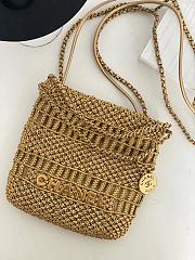 Chanel Mini 22bag Gold Woven Cowhide Bag Size 23 x 18.5 x 6 cm - 2