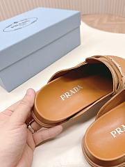 Prada Logo Leather Loafer in Brown - 5