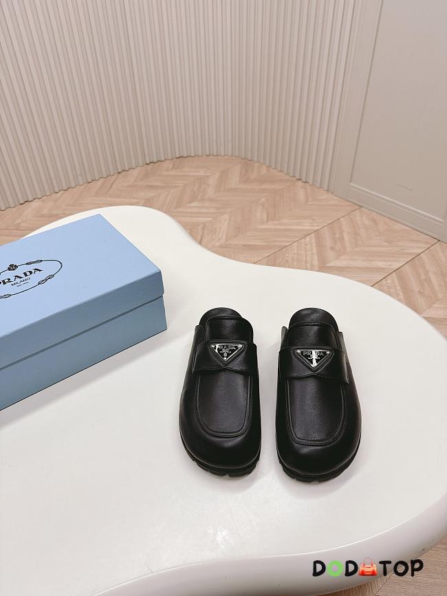 Prada Logo Leather Loafer in Black - 1