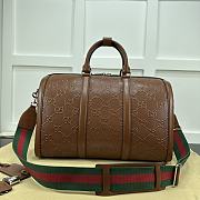 Gucci Jumbo GG Small Duffle Bag In Brown Leather Size 45 x 29 x 25 cm - 1