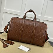 Gucci Jumbo GG Small Duffle Bag In Brown Leather Size 45 x 29 x 25 cm - 4