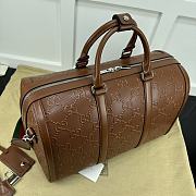 Gucci Jumbo GG Small Duffle Bag In Brown Leather Size 45 x 29 x 25 cm - 3