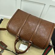 Gucci Jumbo GG Small Duffle Bag In Brown Leather Size 45 x 29 x 25 cm - 2