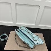  Gucci Horsebit Chain Medium Shoulder Bag Blue Pearl Size 38 x 15 x 16 cm - 4