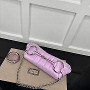 Gucci Horsebit Chain Medium Shoulder Bag Pink Pearl Size 38 x 15 x 16 cm - 6
