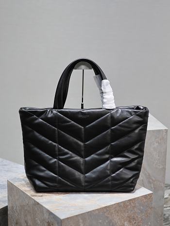 YSL Saint Laurent Puffer Tote In Nappa Leather Black Size 57 × 36 x 17 cm