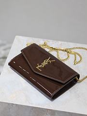 YSL Wallet On Chain Patent Leather Red Size 19 x 12 x 4 cm - 2